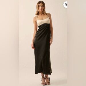 Promesa Simply Luxe Satin Piping-Trim Halter Maxi Dress